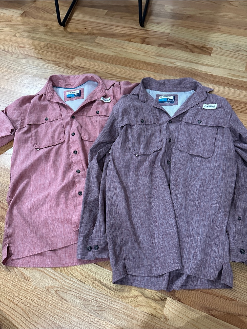 2 Magellan outdoors fish gear moisture wicking XS short long sleeve button